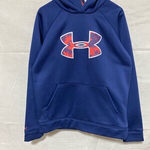 Under Armour Kids Blue Hoodie with Red Logo